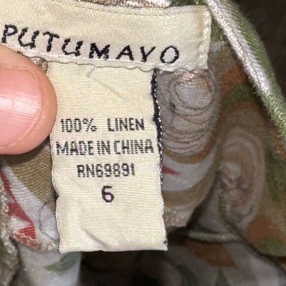 Putumayo Floral Midi Linen Dress - Picture 3 of 7